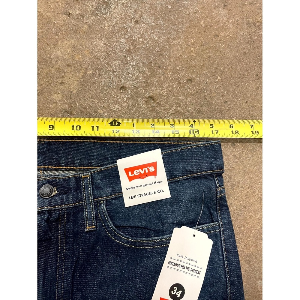 Levi's 511 Straight Leg Jeans Mens 34x32 Blue Denim Dark Wash Cotton Stretch - Picture 15 of 16